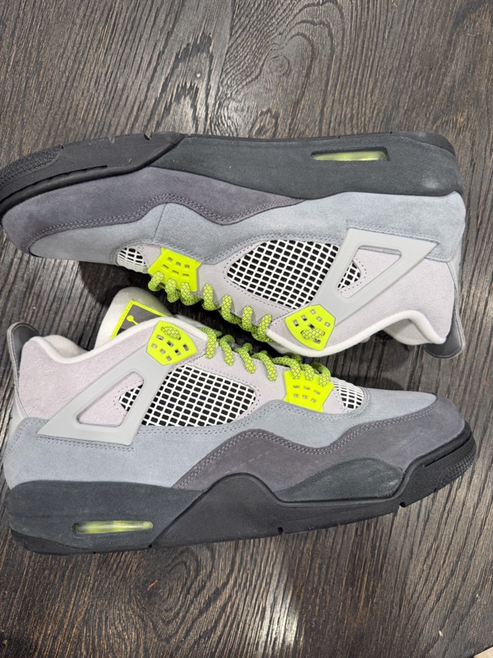 Nike Air Jordan 4 Retro SE Mid Neon 95 Cool Grey Volt Men's Sz 13